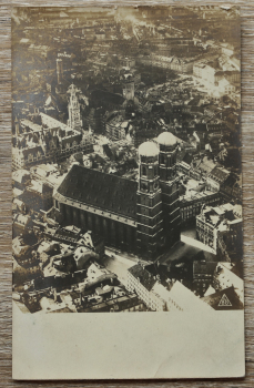 AK München / 1920-1930er Jahre / Foto / Luftbild / Fraunekirche Rathaus Viktualienmarkt / Strassen Architektur
